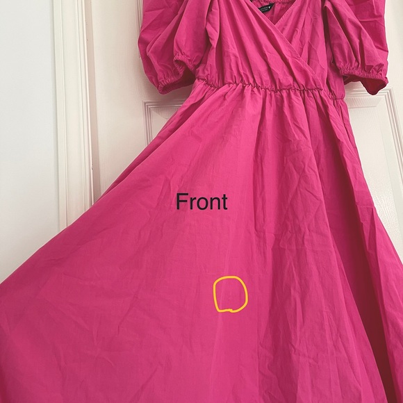 ZARA Puff Sleeves Midi Dress - Picture 11 of 13